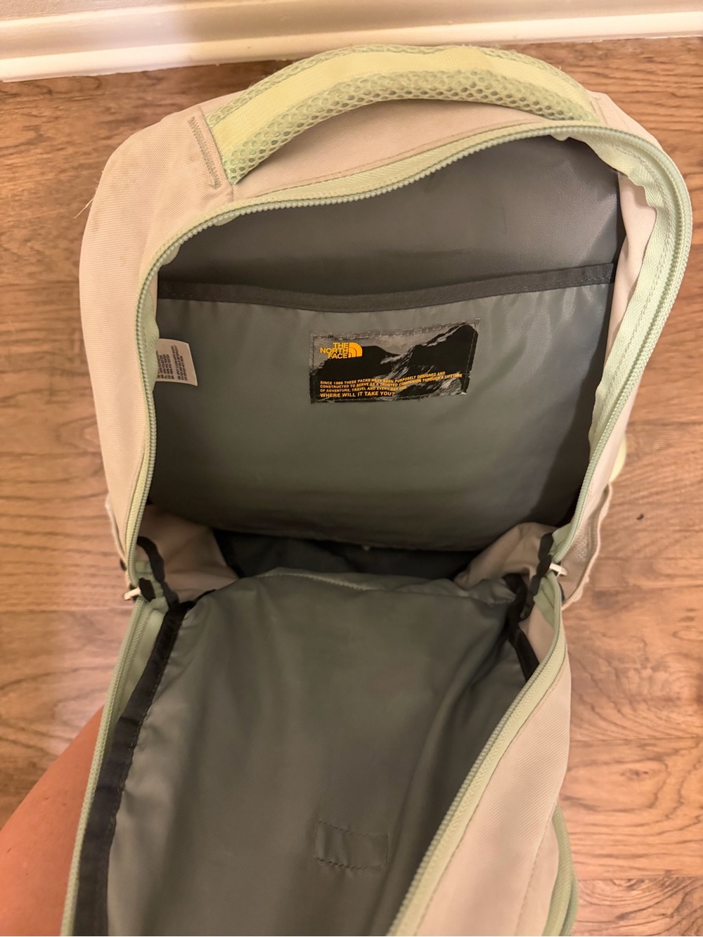 The North Face Light Gray & Mint Green Daypack - Picture 2 of 5
